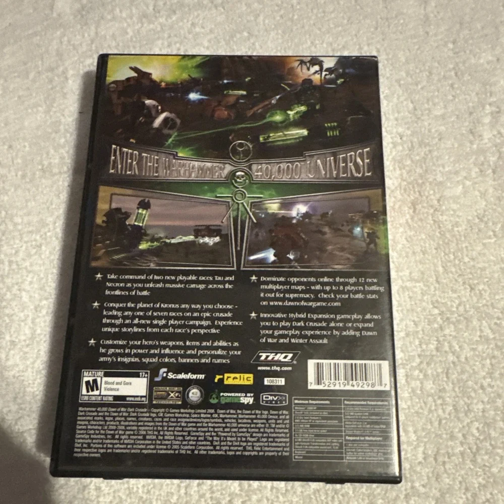 Warhammer 40000 Dawn of War Dark Crusade PC‎ DVD 2006 THQ Relic Complete CIB